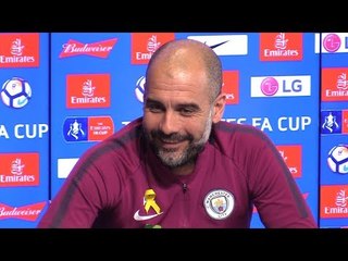 Pep Guardiola Pre-Match Press Conference - Wigan v Manchester City - FA Cup - Embargo Extras