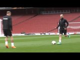 CSKA Moscow Players Train At The Emirates Stadium Ahead Of Arsenal Clash