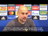 Pep Guardiola On Liverpool Fans Throwing Bottles & Fireworks At Manchester City Bus