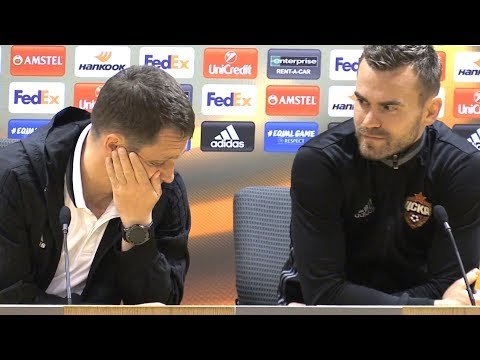 Viktor Goncharenko & Igor Akinfeev Pre-Match Press Conference - Arsenal v CSKA Moscow -Europa League