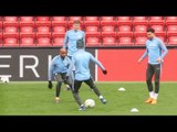 Manchester City Train At Anfield Ahead Of Liverpool Champions League Clash