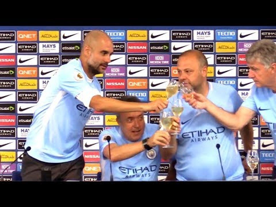 Man City 0-0 Huddersfield - Pep Guardiola Post Match Press Conference - Given Premier League Trophy