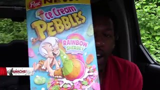 ICE CREAM PEBBLES RAINBOW SHERBET FLAVOR CEREAL REVIEW by POST