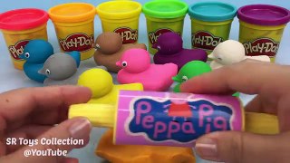 Learn Colors Play Doh Ducks with Minnie Mouse Hello Kitty Heart Star Pooh Molds Fun for Kids & Baby