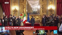 Giuseppe Conte is sworn in as Italy''s new PM