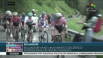 Ecuatorianos dan una cálida bienvenida al ciclista Richard Carapaz