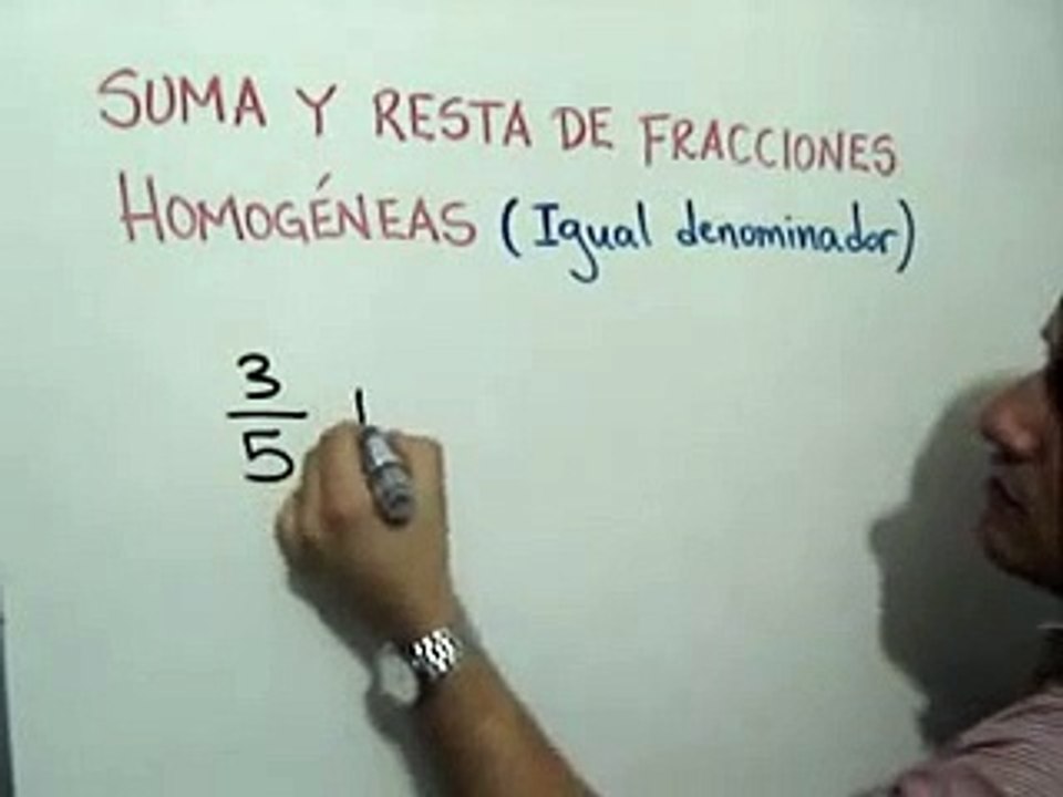 SUMA Y RESTA DE FRACCIONES HOMOGÉNEAS