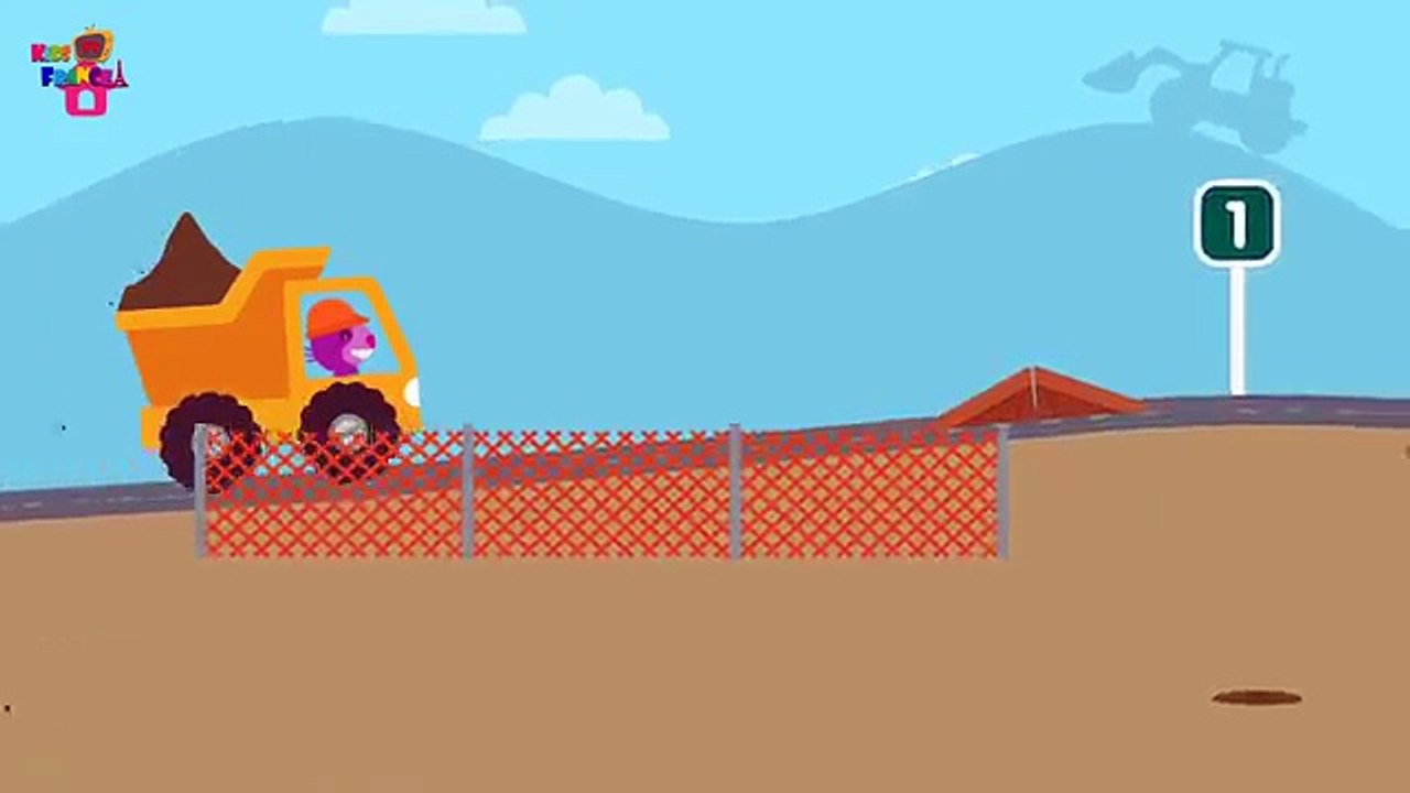 Camion dessin animé francais, Excavatrice Pour Petit, Bulldozer et Excavateur Clique ici p