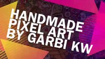 Handmade Pixel Art - How To Draw a Kawaii Frankenstein by Garbi KW #Halloween #Pixelart