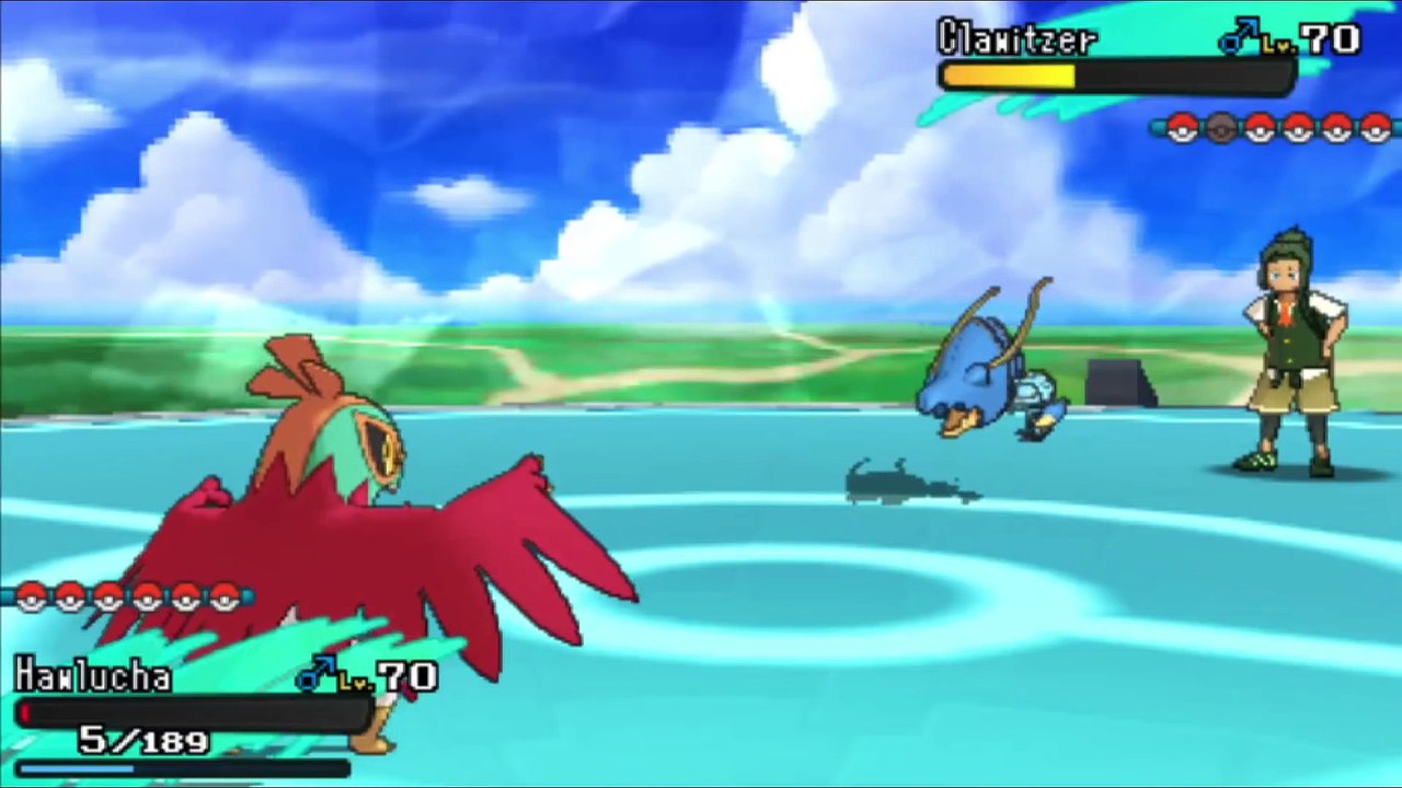 Pokemon Sun and Moon  Trainer Ash Vs Sawyer (Shota) (Pokemon XYZ Ash Ketchum)