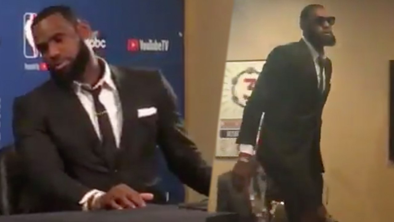 LeBron James STORMS Out of Press Conference After Being GRILLED about J R  Smith!
