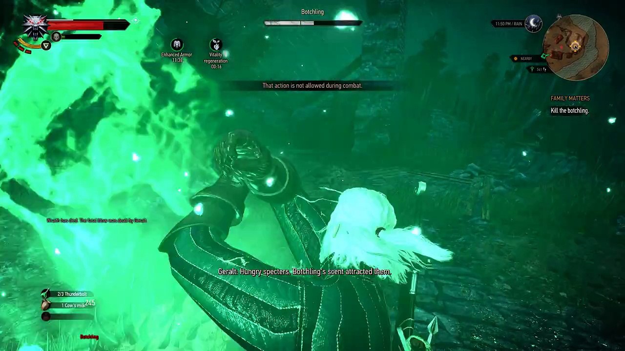 Witcher 3: Botchling Boss Fight (Hard Mode) (4K 60fps)