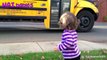 Cute Babies Waiting Big Brother and Sister go Home Back on the School bus Compil_HD