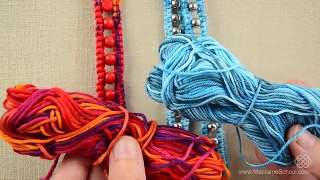 Beaded Wrap Bracelet with Square Knot and Button Clasp - Tutorial