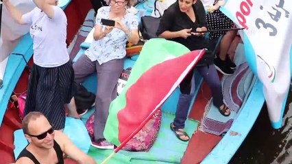 Hollanda'da 'Gazze filosu'na teknelerle destek gösterisi - AMSTERDAM