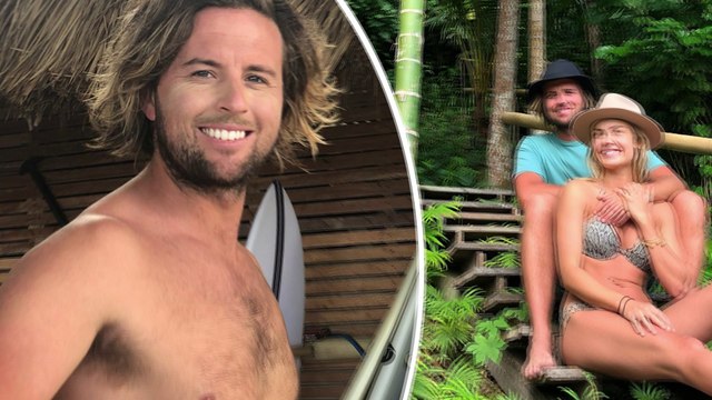 The Block's Elyse Knowles shows off her model figure in a snakeskin bikini as she celebrates her beau Josh Barker on his birthday in Indonesia