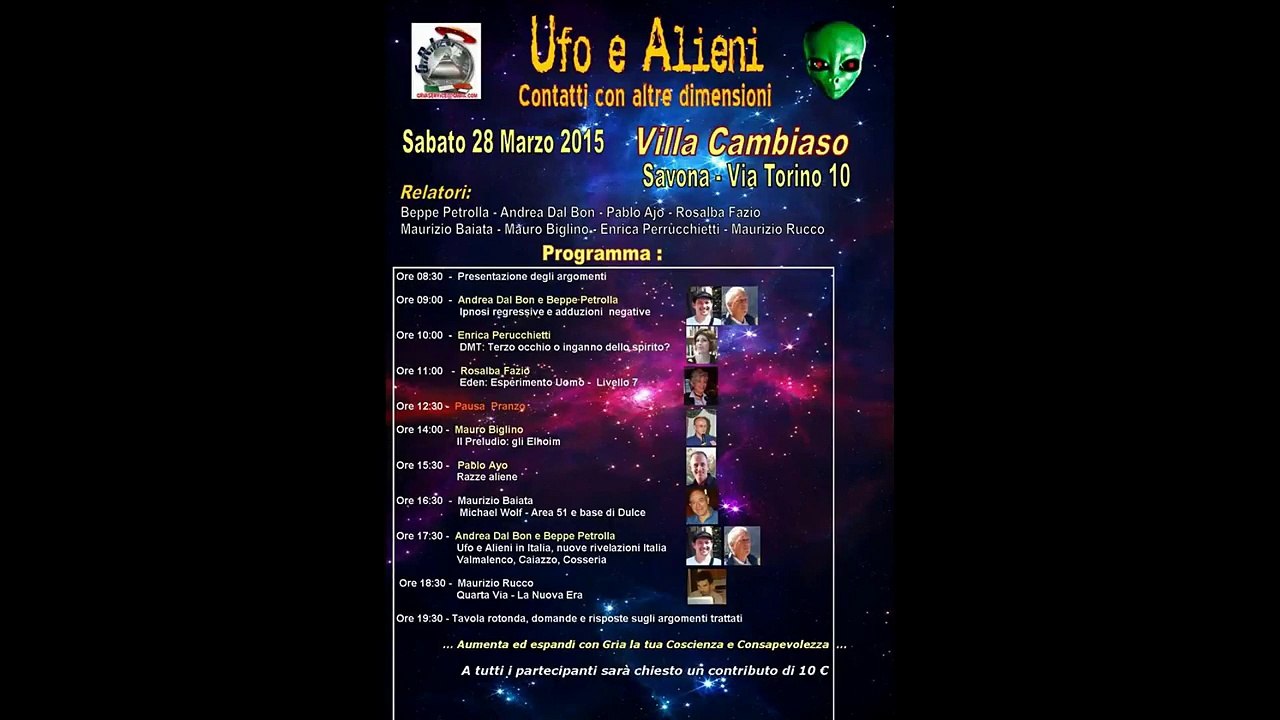 Gruppo Ricerche Interferenze Aliene 28 marzo Savona