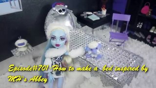 How to make a Doll Bed for High Abbey Bominable - Monster High Tutorial - simplekidscrafts