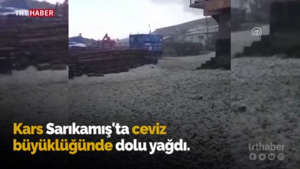 Kars'ta etkili olan dolu hayatı olumsuz etkiledi