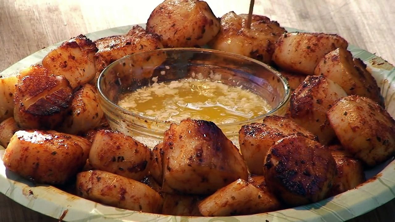 Scallops on the grill by the BBQ Pit Boys