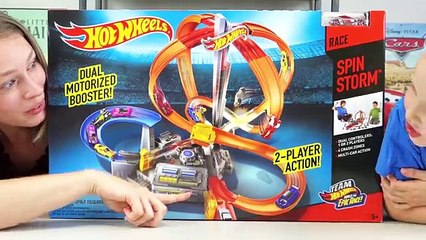 Hot Wheels Race Spin Storm Playset Toy Cars for Kids by Mattel Kinder Playtime