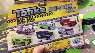 Toy Cars for Kids - Street Vehicles Toys Classic Steel Tonka Trucks Pickup Truck Tow Truck Unboxing