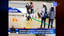 Enderica y Arévalo ganan oro en 10k aguas abiertas
