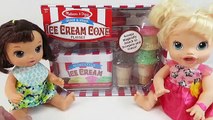 Ice Cream Cone Toy Playset!! Learn Colors for Kids with Ice Cream Shop and Baby Alive Doll