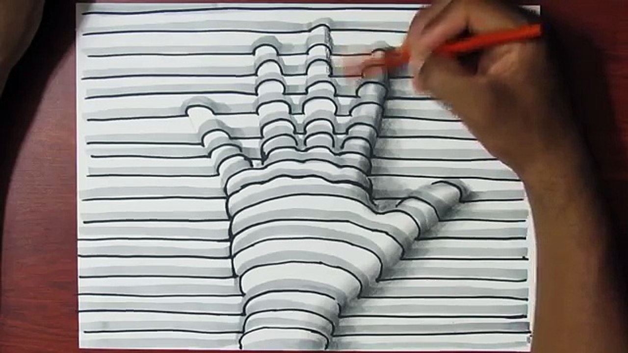 Como Dibujar una Mano en 3D - Facil y rapido