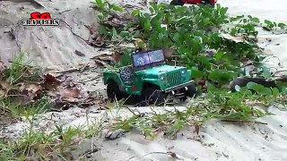 Tamiya Bruiser Highlift Hilux Defender Ford F350 Humvee RC Offroad Adventures at the beach Part 2