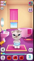 Jugando y acariciando a la tierna gatita Angela amiga de Talking Tom - Videos para niños en Español