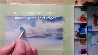 How to paint Clouds. Sky and Swaying Grass in watercolor. Simple, easy and fun. Peter Sheeler