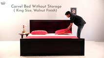 King Size Bed - Shop Carvel Bed Without Storage in Walnut Finish Online from Wooden Street