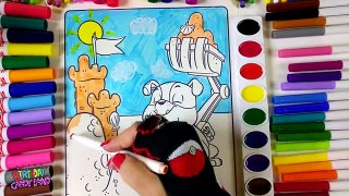 Learn Colors for Kids and Hand Color Paw Patrol Rubble at the Beach Coloring Pages