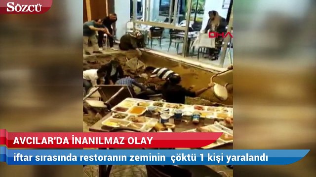 İftar saatinde restoranın zemini çöktü