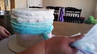 How I frost my Ombre cake