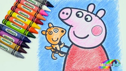 Download Video: Peppa Pig Coloring Pages Coloring Book Learn Coloring Peppa Pig Using Crayola Crayons Rainbow Basic