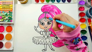 Learn to Color and Draw for Kids Cute Shimmer and Shine Coloring Page Activity