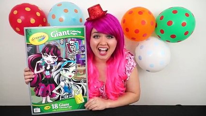 Coloring Draculaura Monster High GIANT Coloring Book Page Crayola Crayons | KiMMi THE CLOWN