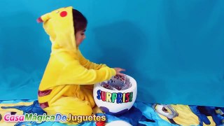 Huevo Gigante Sorpresa Pikachu Encuentra Huevo Kinder Gigante con Muchos Juguetes HD en Español