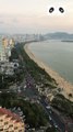 Sanya Bay, as one of the five major bays in Hainan, has a 22km beach. The long beach is bordered by coco trees.