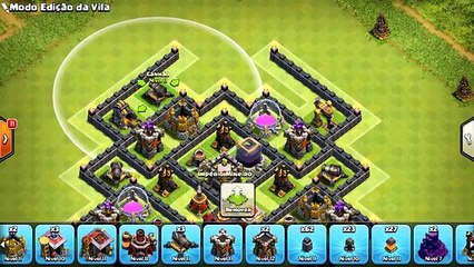 CLASH OF CLANS |SUPREMO LAYOUT CV7 HÍBRIDO/PUSH [PROTEÇÃO DE RECURSOS] TH7 HYBRID BASE 2016
