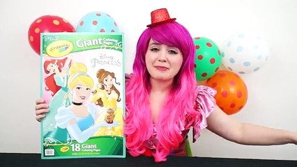 Coloring Ariel The Little Mermaid GIANT Coloring Page Crayons | COLORING WITH KiMMi THE CLOWN