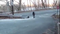 Lucky Skateboarder Guy Escapes Death