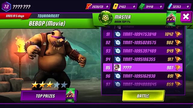 TMNT VISION QUEST in BEBOP (Movie) PVP. Teenage Mutant Ninja Turtles Legends gameplay 2016
