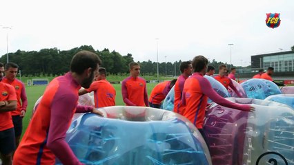 FC Barcelona bubble football: Players vs Staff