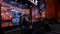 LEAK: Aaron Crow Pours Hot Wax On Eyes And Swings Sword At Howie Mandel - America's Got Talent 2018