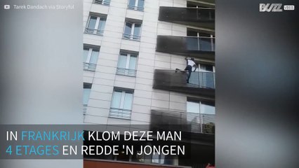 Illegale held in Frankrijk klimt 4 verdiepingen en redt leven kind