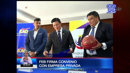 Federación ecuatoriana de basket firmó convenio con empresa privada
