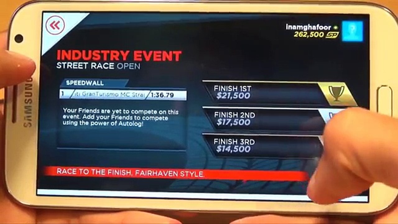 Need for Speed Most Wanted on Samsung Galaxy Note 2 II (GT-N7100 / GT-N7105)